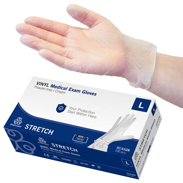 evercare® Examination Gloves, Vinyl STRETCH | Evercare Medical