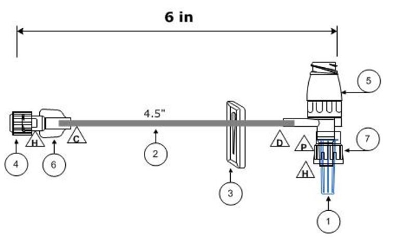 T-connector NanoClave, Clamp, red LL DEHP-free - ICU Medical