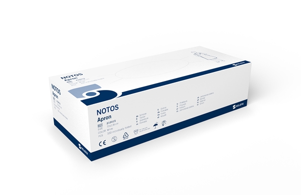 SELEFA® Apron without sleeves, NOTOS, 72x118cm PE White Folded 100pc - SELEFA® - 1