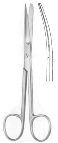 Scissors sur Deaver pnt/blunt, 14cm reusable steel curved - Sitec