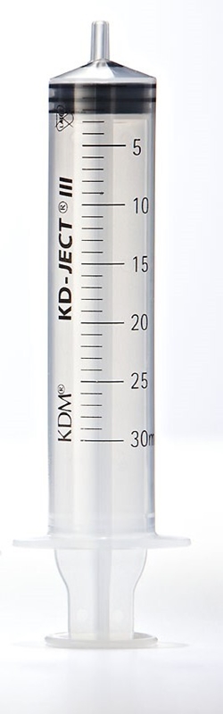 Syringe Luer 3comp KD-JECT III, 30ml grad 1ml excentric - KD-Ject III - 1