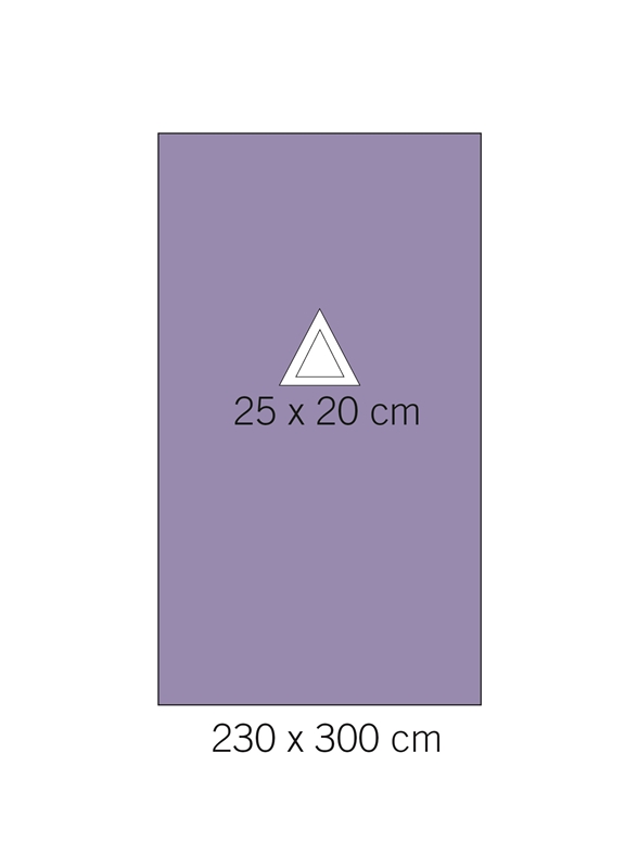 evercare® Laparoscopy drape 230 x 300 cm, aperture 25 x 20 cm, triangle, 230x300 triang apert.sterile - evercare®