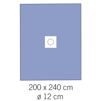 evercare® Adhesive aperture drape, 200 x 240 cm, aperture 12 cm, 200x240cm Ø12cm adh, sterile - evercare®