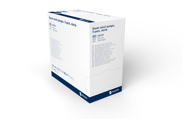 SELEFA® Gauze round sponges, sterile, Ø70mm sterile - SELEFA® - 2