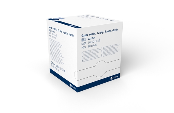 SELEFA® Gauze swabs, sterile, 10x10cm 12ply,5p,sterile - SELEFA® - 2