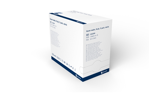 SELEFA® Gauze swabs, sterile, 10x60cm 8ply,5pcs Sterile - SELEFA® - 2
