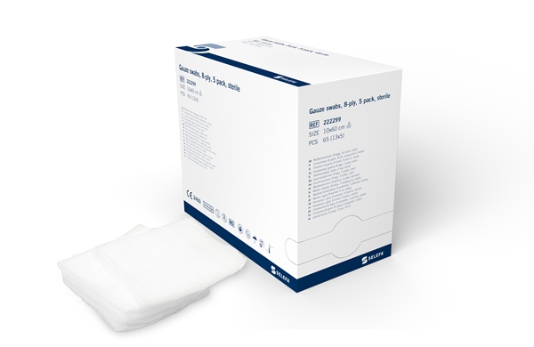 SELEFA® Gauze swabs, sterile, 10x60cm 8ply,5pcs Sterile - SELEFA® - 1