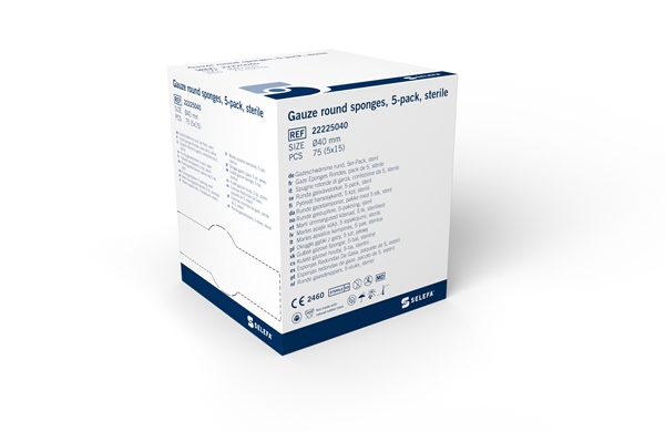 SELEFA® Gauze round sponges, sterile, Ø40mm,5p, sterile - SELEFA® - 2