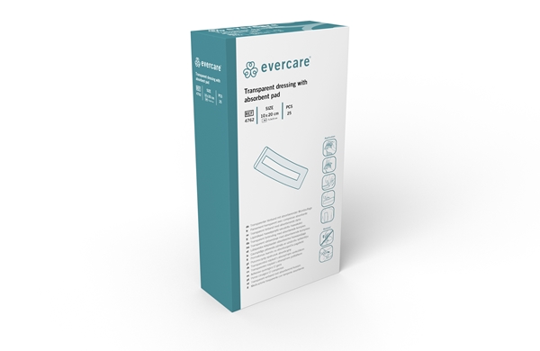 evercare® Transparent dressing with absorbent pad, sterile, 10x20cm abs pad sterile - evercare® - 3