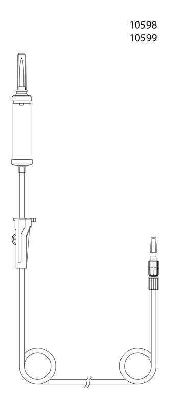 evercare® inLine Gravity set, Non-Vented-Vented, FilterStop, PVC-free, 180cm FilterStop - evercare® inLine - 2