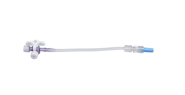 evercare® inLine 3-way stopcock, Microtubing, Extension line, PVC-free, 15cm ext line 1x3,1mm white - evercare® inLine - 1