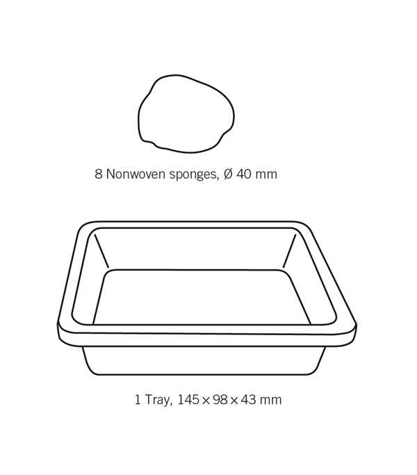 evercare® MediKit Non-sterile washing set 8 round sponges, washing set, non-sterile - evercare® Medikit