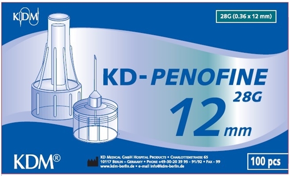 Pen Needle KD-PENOFINE, 28G (0.36 x 12mm) DarkGreen - KD-Penofine