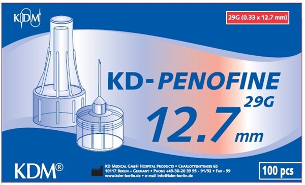Pen Needle KD-PENOFINE, 29G (0.33 x 12 mm) Pink - KD-Penofine