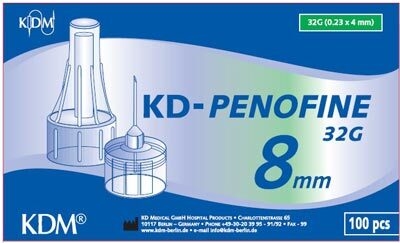 Pen-needle KD-Penofine, 32G (0.23 x 8 mm) Darkbrown - KD-Penofine