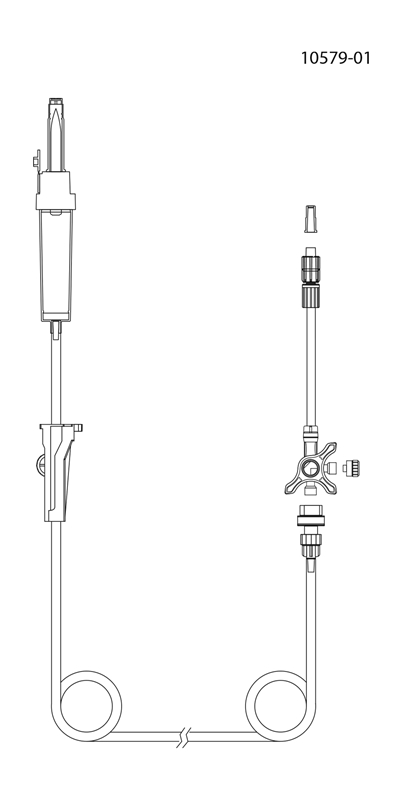 evercare® inLine Gravity set, Vented, 3-way stopcock, Back check valve, PVC-free, 195cm BCV 3-w - evercare® inLine - 2