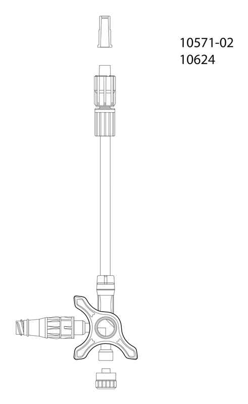 evercare® inLine 3-way stopcock, Needle free connector, Extension line, PVC-free, 100cm w 1 MicroClave clear - evercare® inLine - 2