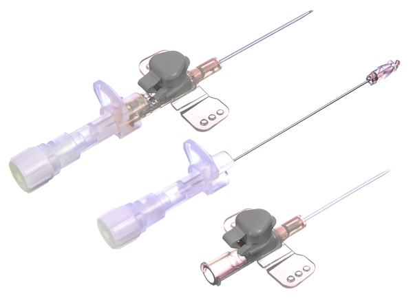 IV Catheter Polysafety Adva, port+wings PUR 16Gx45mm Grey - PolySafety Adva