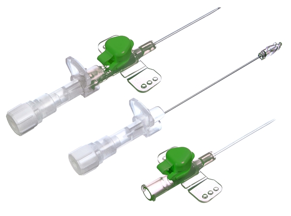 IV Catheter Polysafety Adva, port+wings PUR 18Gx45mm Green - PolySafety Adva