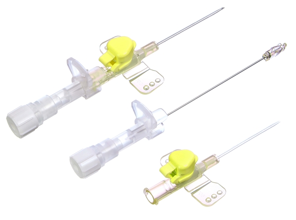 IV Catheter Polysafety Adva, port+wings PUR 24Gx19mm Yellow - PolySafety Adva