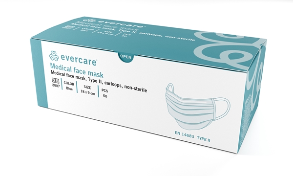 evercare® Medical Face MaskType II ear-loop blue
, Type II ear-loop blue - evercare® - 2