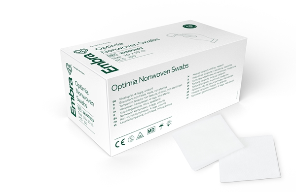 Embra® Optimia Nonwoven swabs, 10x10cm,4ply,30g,non-sterile - Embra® - 1