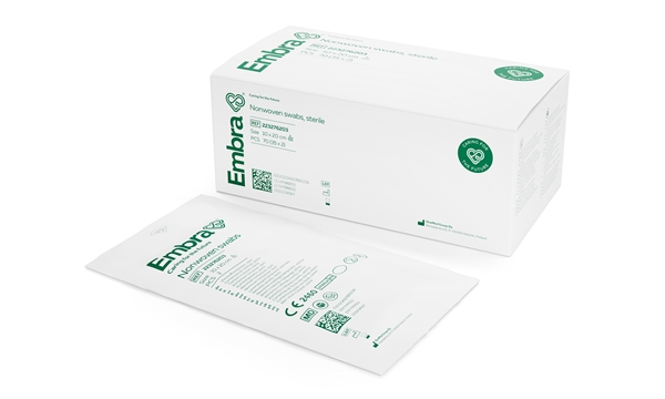 Embra® Nonwoven swabs 2-pack, sterile, 10x20cm 4p, 2pcs sterile - Embra®