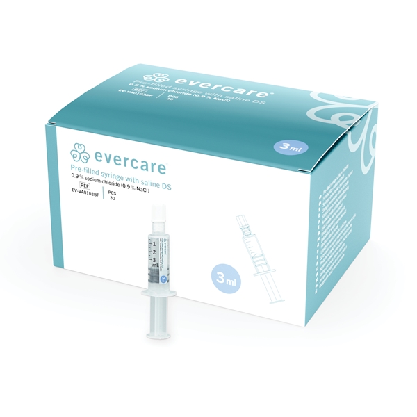 Pre-filled Syringe with Saline, 3ml (3ml in 10ml), DS - evercare® - 1
