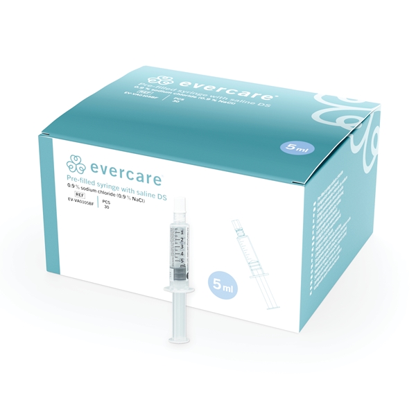 Pre-filled Syringe with Saline, 5ml (5ml in 5ml), DS - evercare® - 1