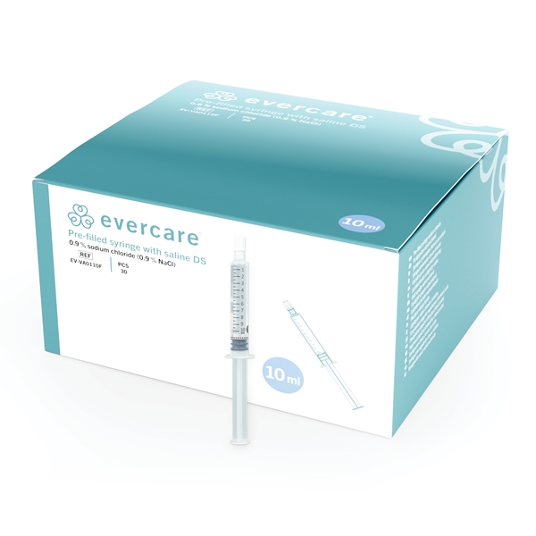 Pre-filled Syringe with Saline, 10ml (10ml in 10ml), DS - evercare® - 1