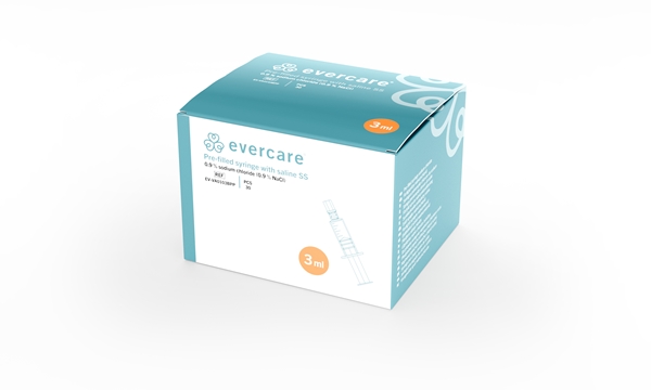 Pre-filled Syringe with Saline, 3ml (3ml in 3ml), SS - evercare® - 3