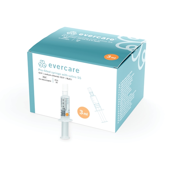 Pre-filled Syringe with Saline, 3ml (3ml in 3ml), SS - evercare® - 1