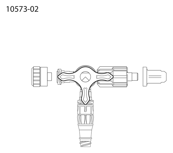 evercare® inLine 3-way stopcock, Needle free connector, PVC-free, w/o tube w 1 MicroClave clear - evercare® inLine - 1
