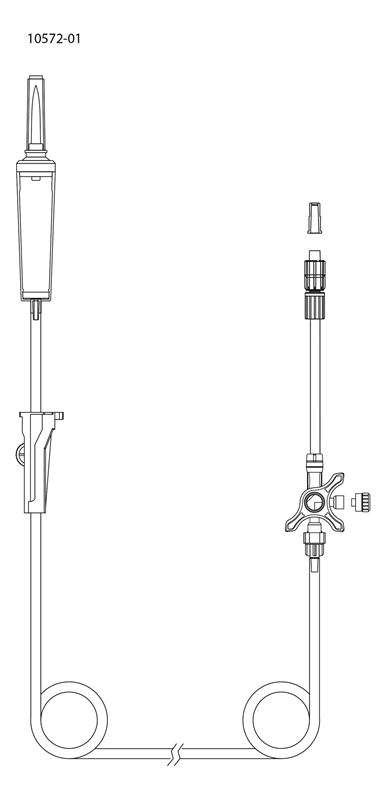 evercare® inLine Gravity set, Non-Vented, 3-way stopcock glued, PVC-free, 180cm 3-w gl - evercare® inLine - 2