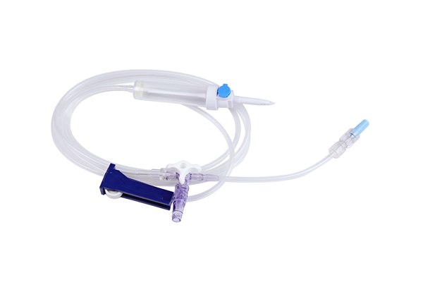 evercare® inLine Gravity set, Vented, Back check valve, 3-way stopcock, Needle free connector, PVC-free, 195cm 3-w Clave - evercare® inLine - 1