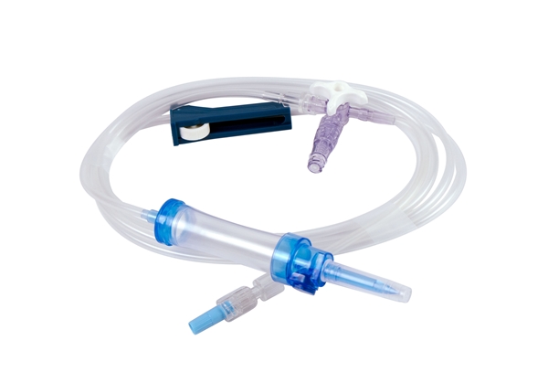 evercare® inLine Gravity set, Vented, FilterStop, 3-way stopcock , Needle free connector, PVC-free, 195cm FilterStop 3-w Clave - evercare® inLine - 1
