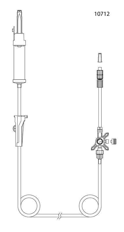 evercare® inLine Gravity set, Vented, FilterStop, 3-way stopcock glued, PVC-free, 200cm FilterStop 3-w gl - evercare® inLine - 2