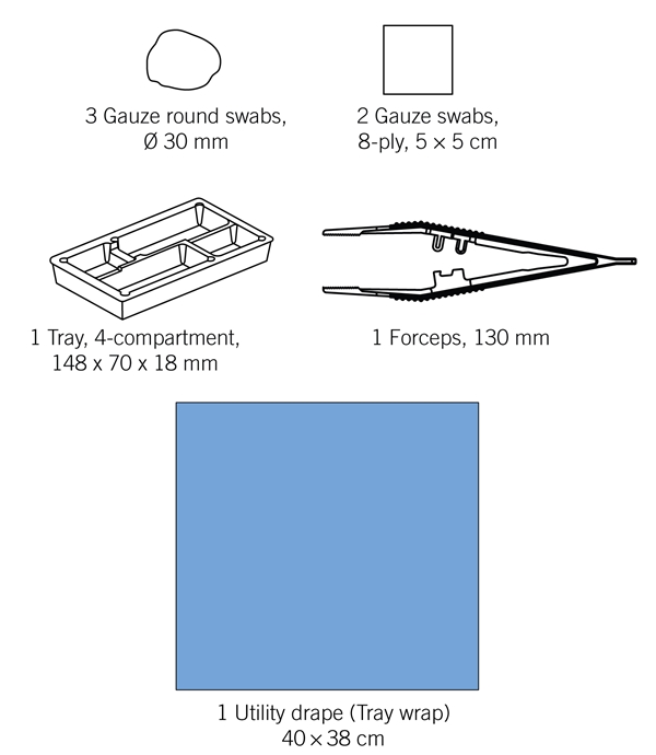 evercare® MediKit Dressing Kit gauze, sterile, gauze, plastic forceps - evercare® Medikit