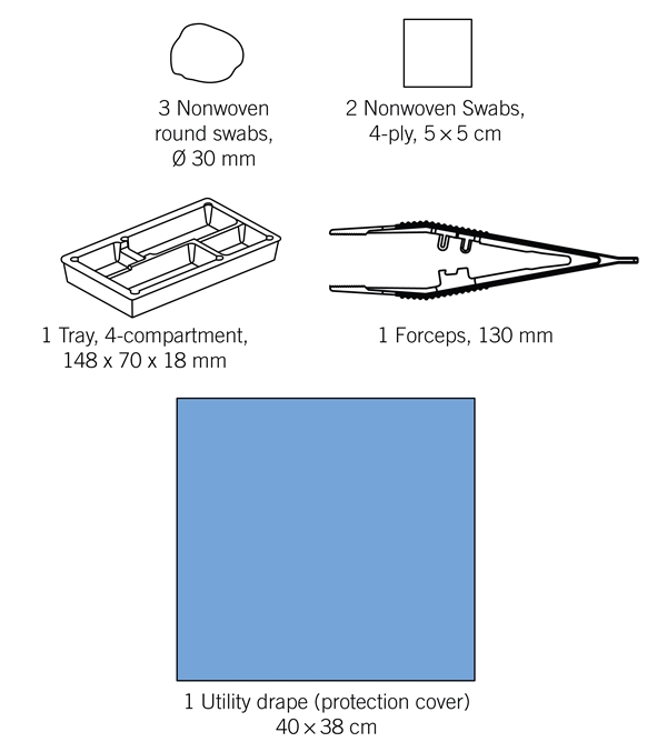 evercare® MediKit Dressing Kit nonwoven, sterile, nonwoven, plastic forceps - evercare® Medikit