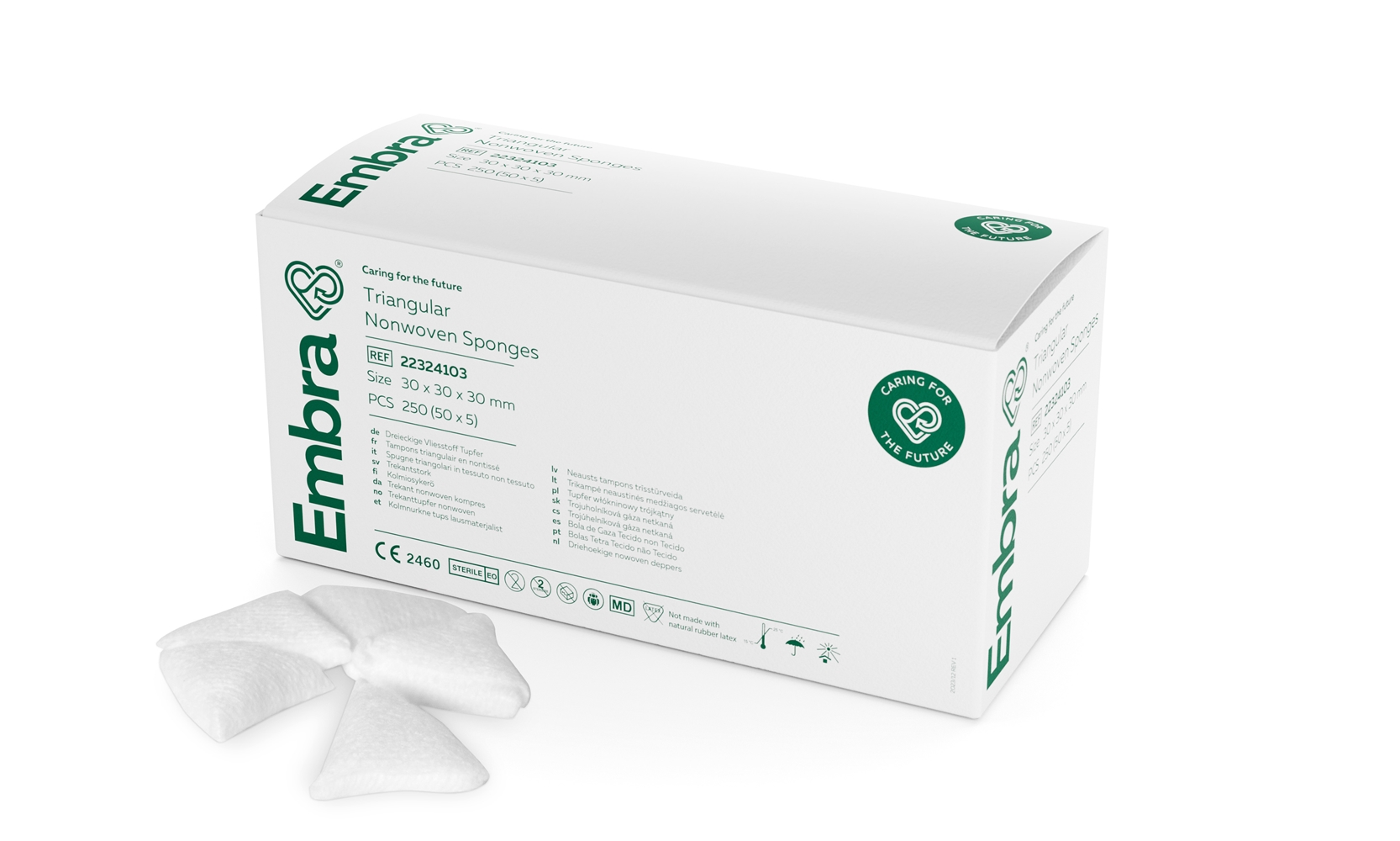 EMBRA® Triangular nonwoven sponges, sterile