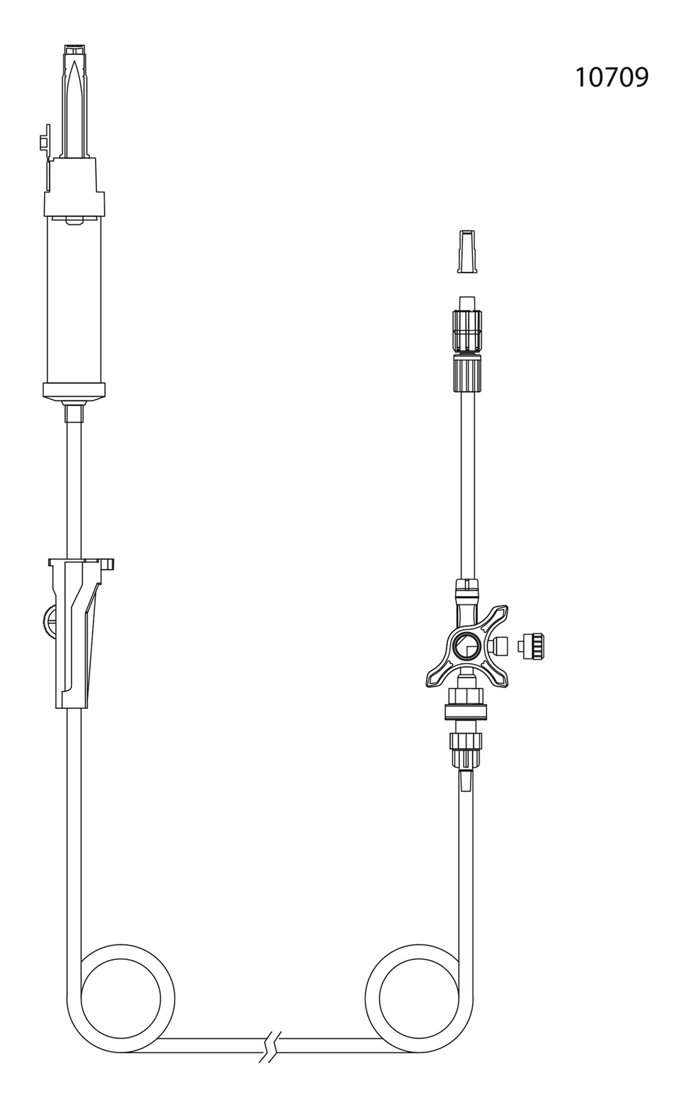 evercare® inLine Gravity set, Vented, FilterStop, Backcheck valve, 3-way stopcock glued, PVC-free, 195cm FilterStop BCV 3-w gl - evercare® inLine - 2
