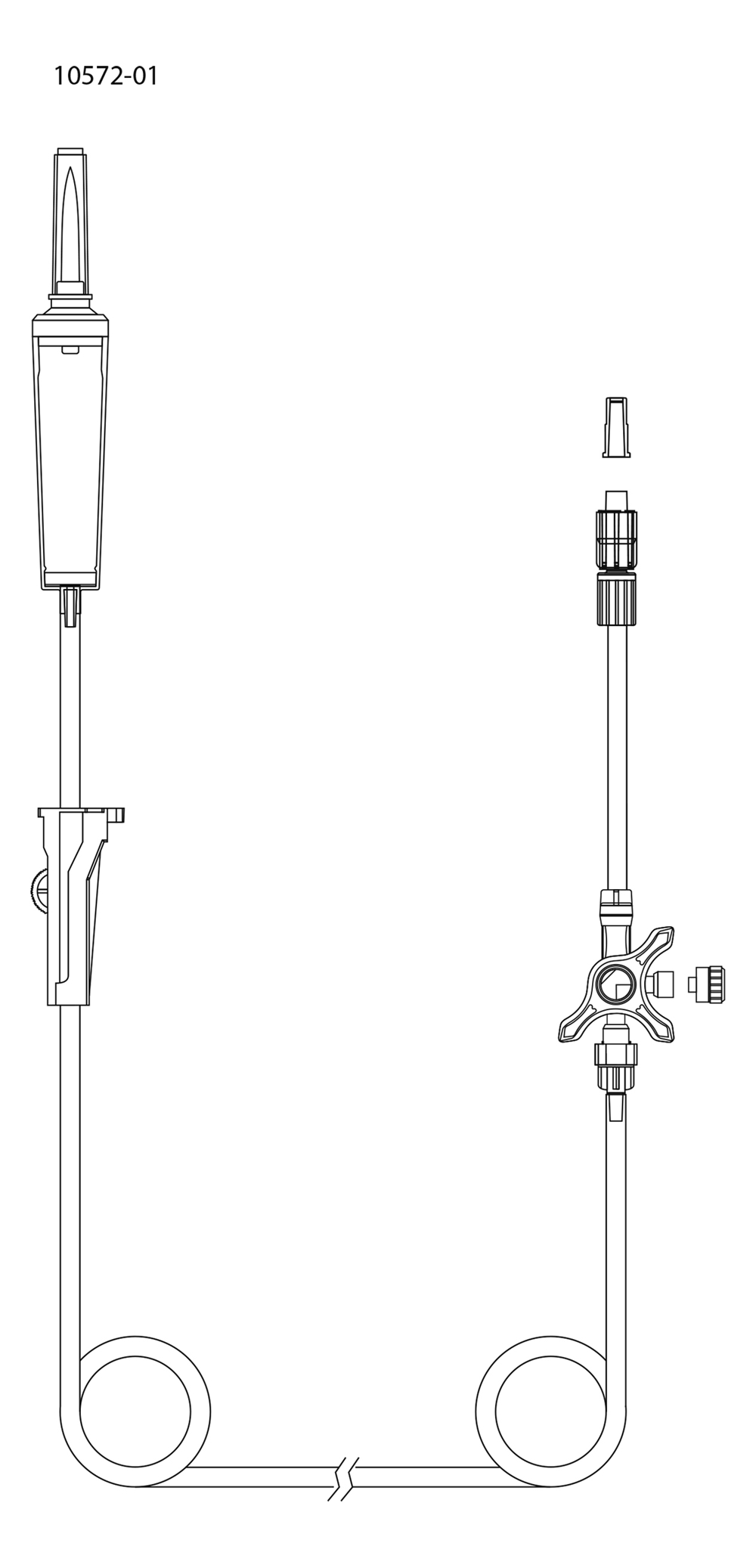 evercare® inLine Gravity set, Non-Vented, 3-way stopcock glued, PVC-free, 180cm 3-w gl - evercare® inLine