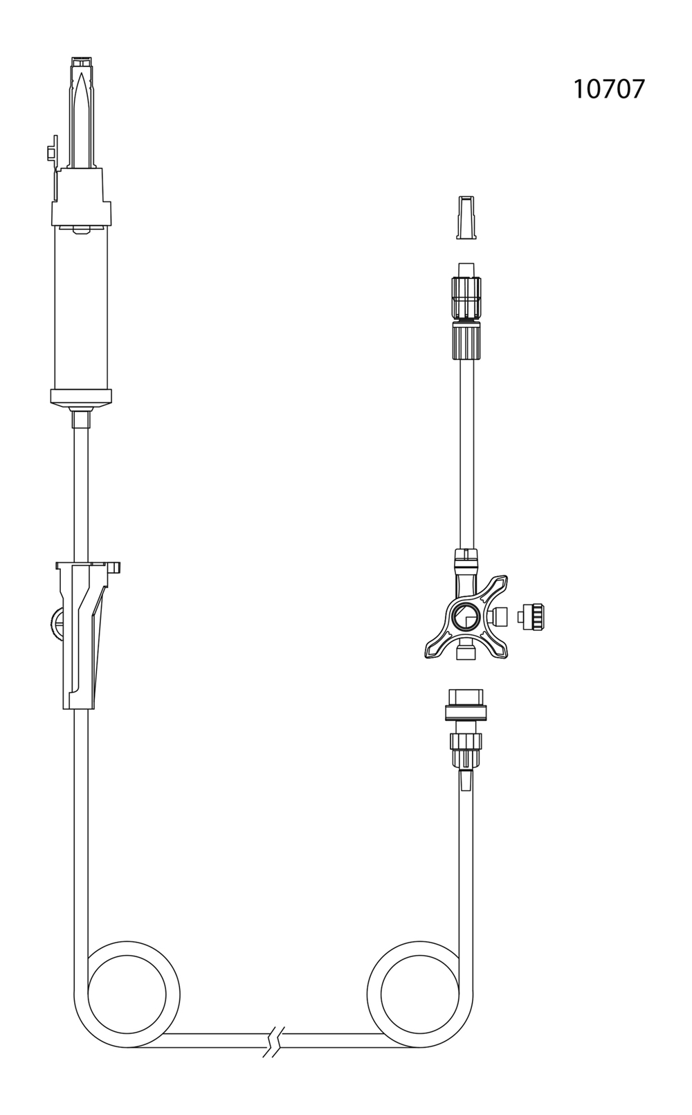 evercare® inLine Gravity set, Vented, FilterStop, Backcheck valve, 3-way stopcock, PVC-free, 195cm FilterStop BCV 3-w - evercare® inLine - 2