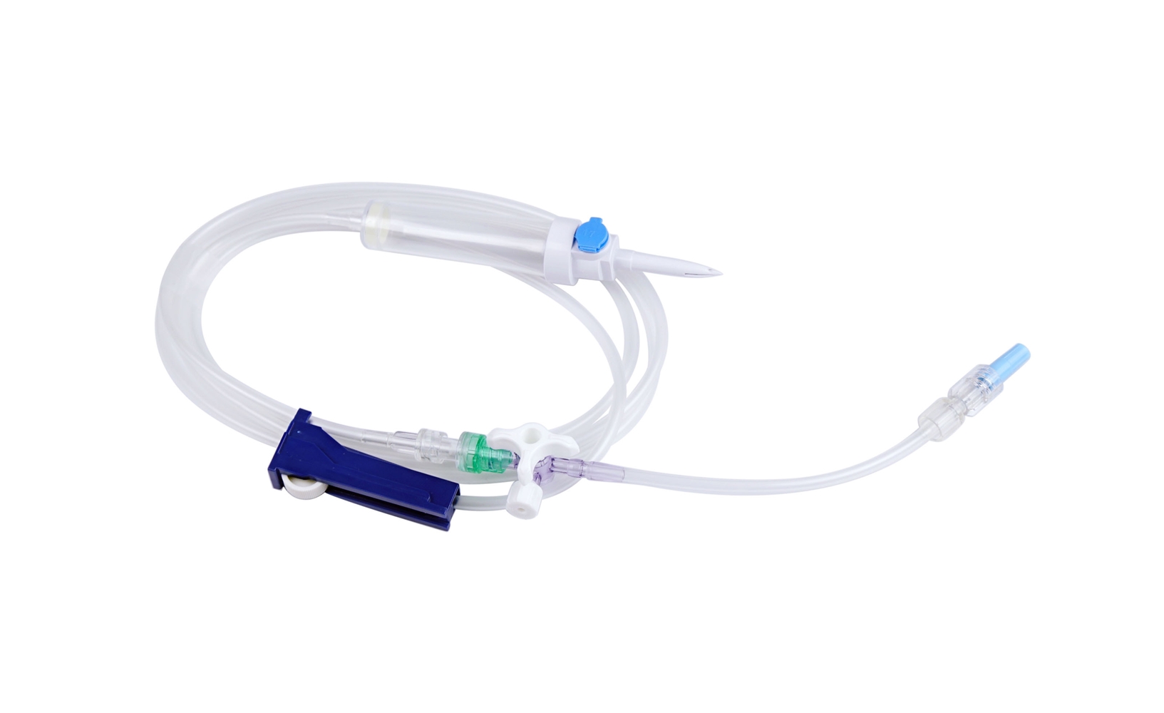 evercare® inLine Gravity set, Vented, Back check valve, 3-way stopcock glued, PVC-free, 335cm BCV 3-w gl - evercare® inLine