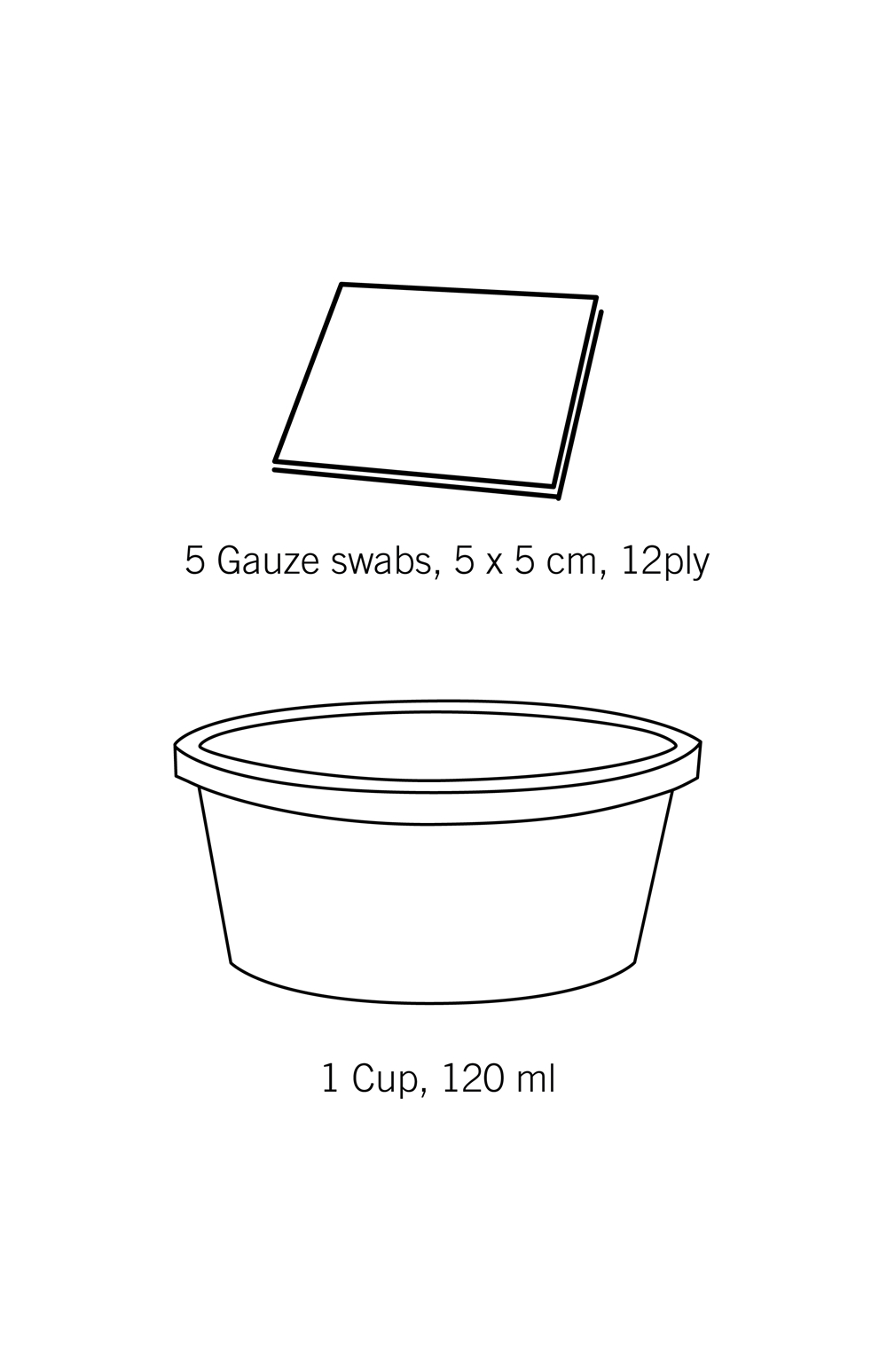 evercare® MediKit Washing Kit round bowl 120 ml, 5 gauze swabs, sterile, round bowl 120ml, 5gauze swabs - evercare® Medikit