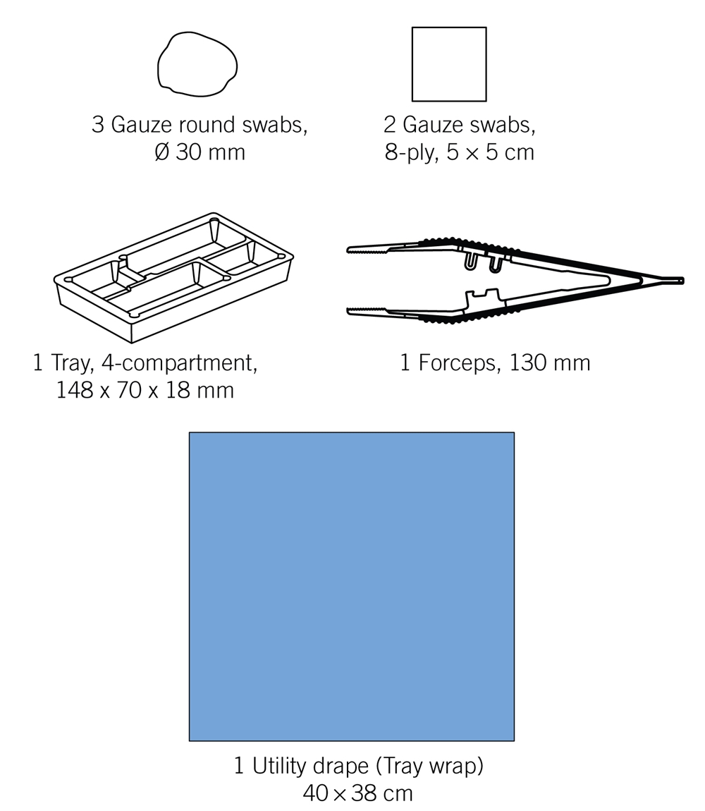 evercare® MediKit Dressing Kit gauze, sterile, gauze, plastic forceps - evercare® Medikit