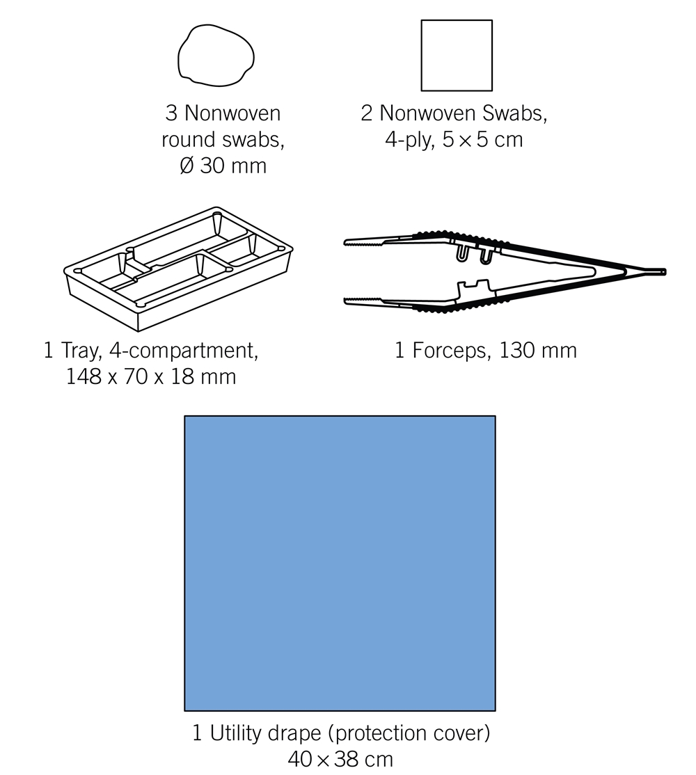 evercare® MediKit Dressing Kit nonwoven, sterile, nonwoven, plastic forceps - evercare® Medikit