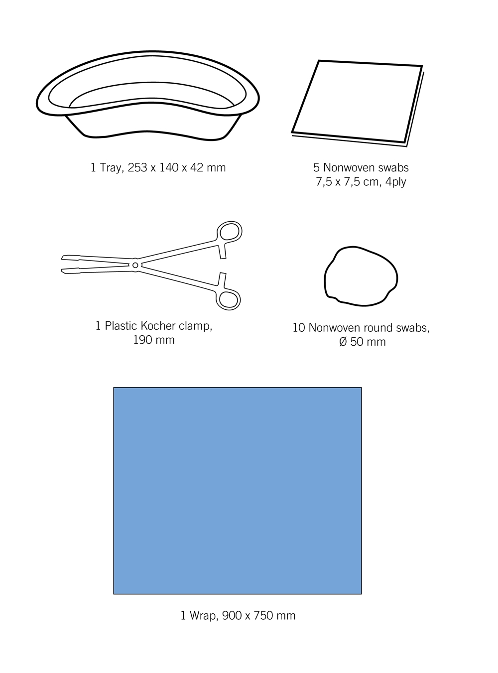 evercare® MediKit Standard Washing Kit gauze, sterile, washing set, sterile - evercare® Medikit