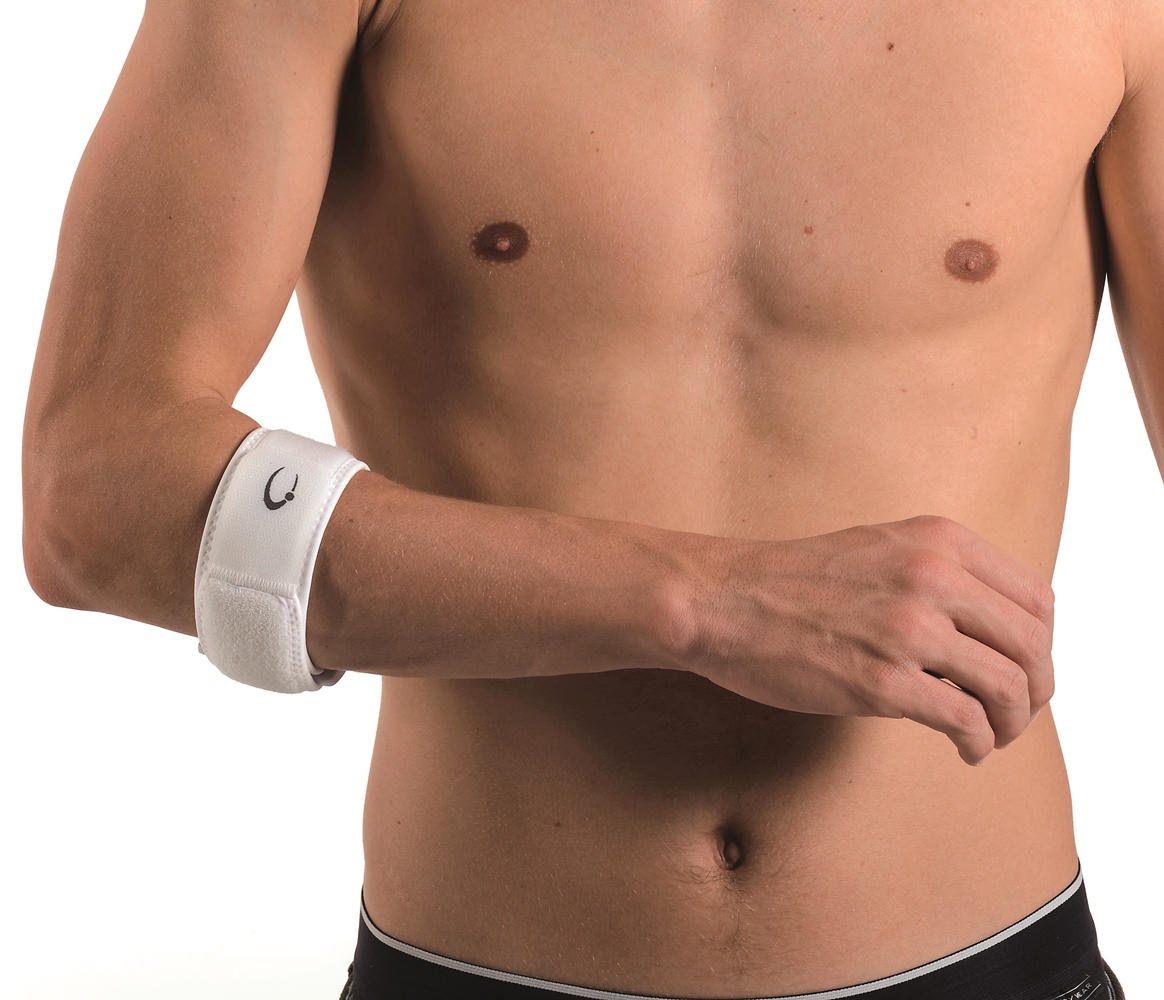 TALE Tennis Elbow Bandage, Univ, 5cm, White, W/ Buckle - TALE