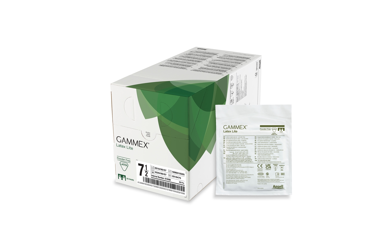 Glove op Gammex Latex Lite, 7.5 powder free - Gammex - 2